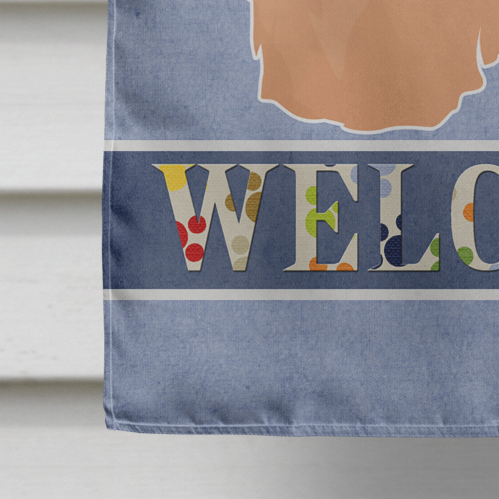 Tan Lhasa Apso Welcome Flag Canvas House Size CK3660CHF  the-store.com.