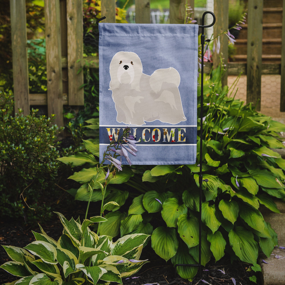 White Lhasa Apso Welcome Flag Garden Size CK3661GF  the-store.com.