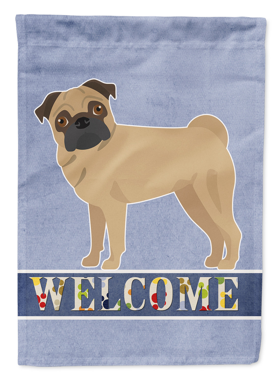 Pug Welcome Flag Canvas House Size CK3673CHF  the-store.com.