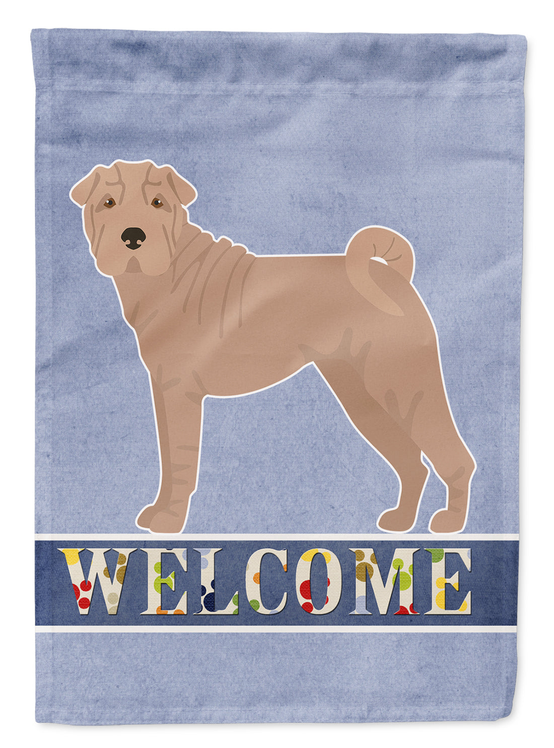 Shar Pei Welcome Flag Canvas House Size CK3677CHF  the-store.com.