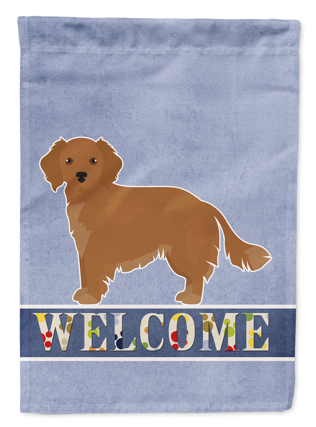 Small Greek Domestic Dog Kokoni Welcome Flag Canvas House Size CK3678CHF