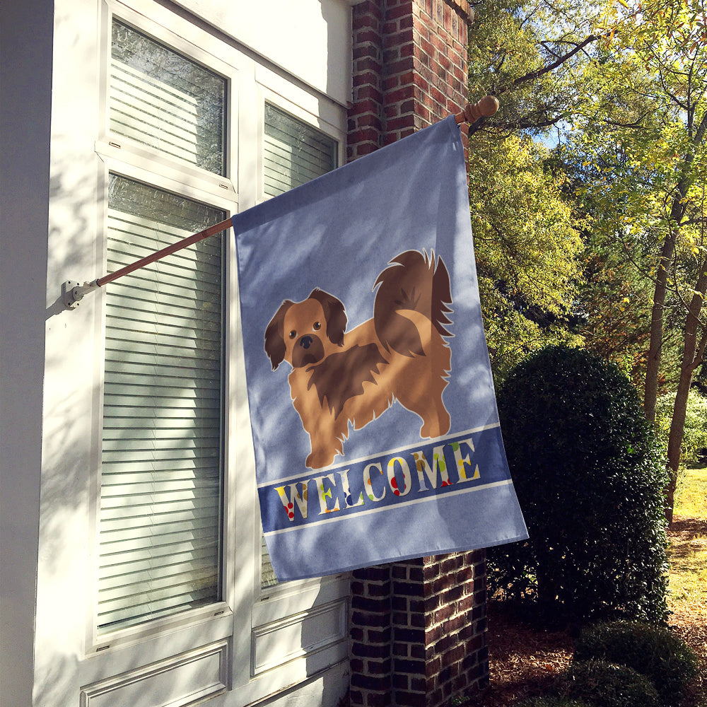 Tibetan Spaniel Welcome Flag Canvas House Size CK3680CHF  the-store.com.