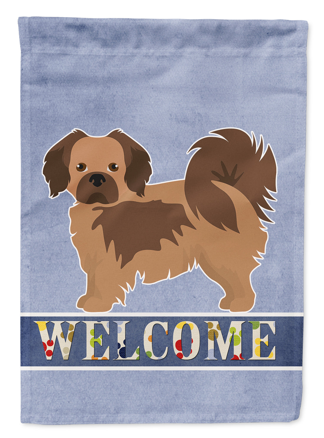 Tibetan Spaniel Welcome Flag Canvas House Size CK3680CHF  the-store.com.