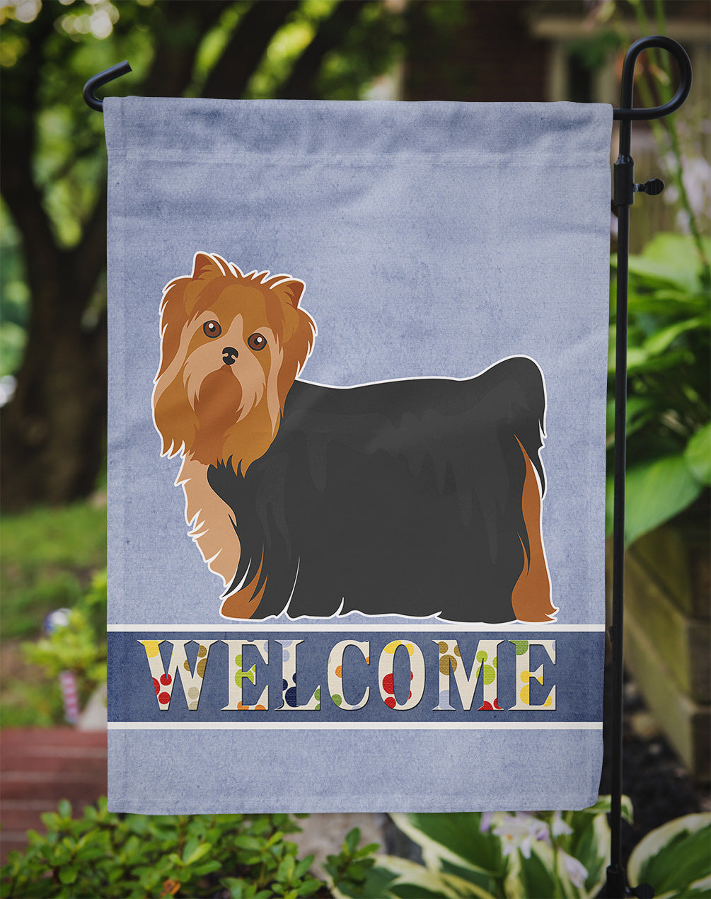 Yorkshire Terrier Welcome Flag Garden Size CK3682GF  the-store.com.