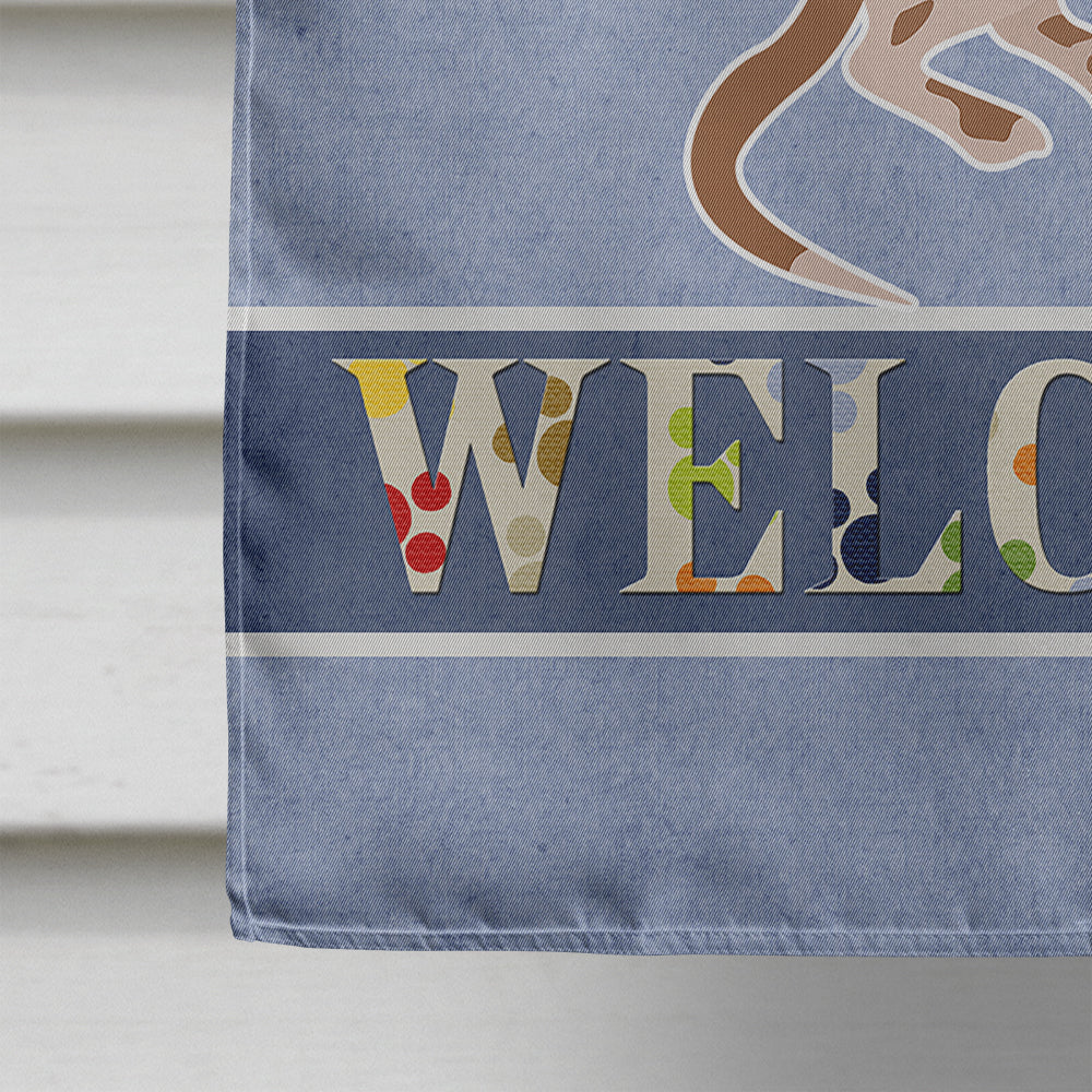 Tan Abyssinian or African Hairless Dog Welcome Flag Canvas House Size CK3683CHF  the-store.com.