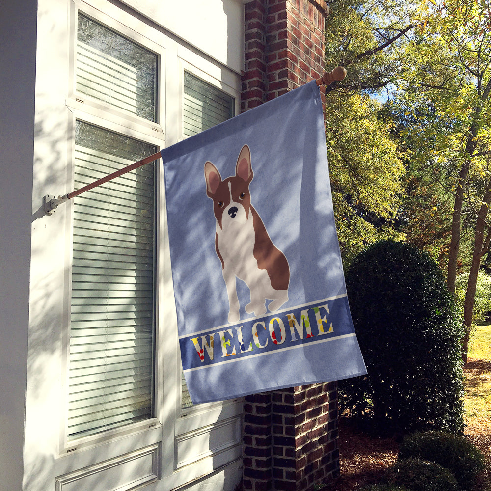 Boston Terrier Welcome Flag Canvas House Size CK3685CHF  the-store.com.