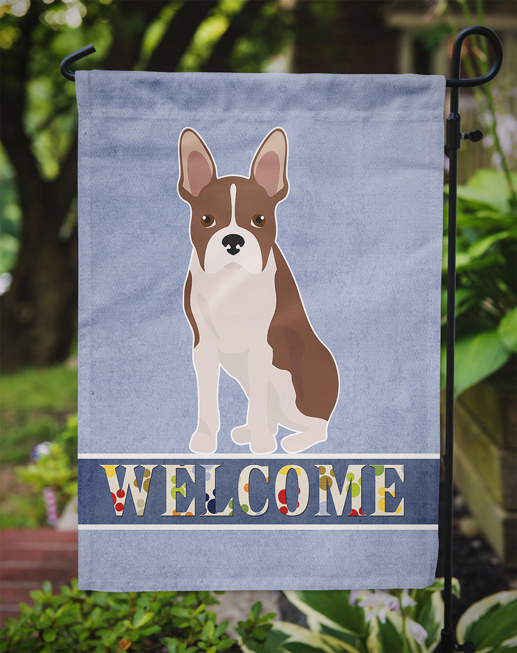 Boston Terrier Welcome Flag Garden Size CK3685GF