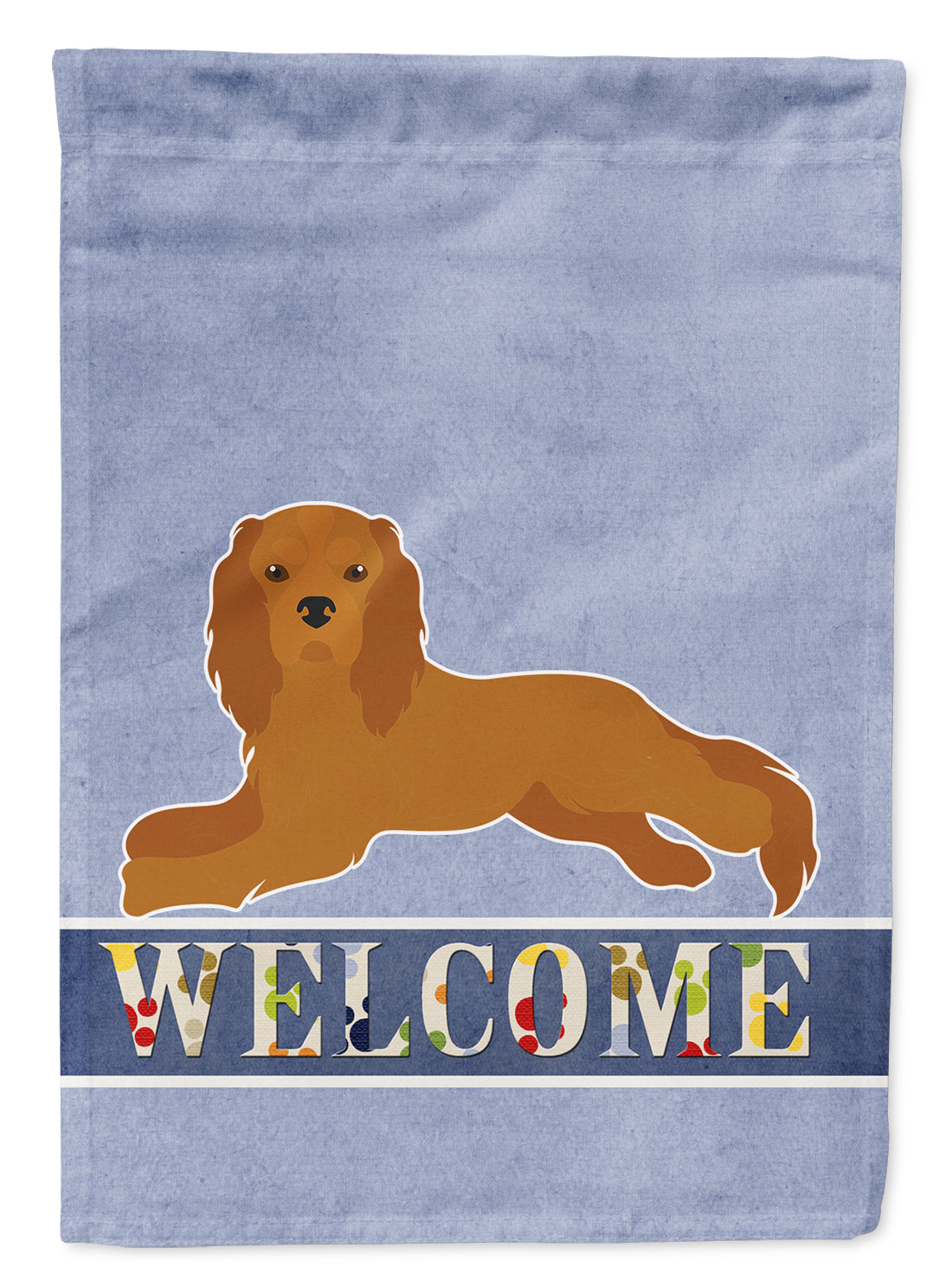 Ruby Cavalier King Charles Spaniel Welcome Flag Canvas House Size CK3687CHF