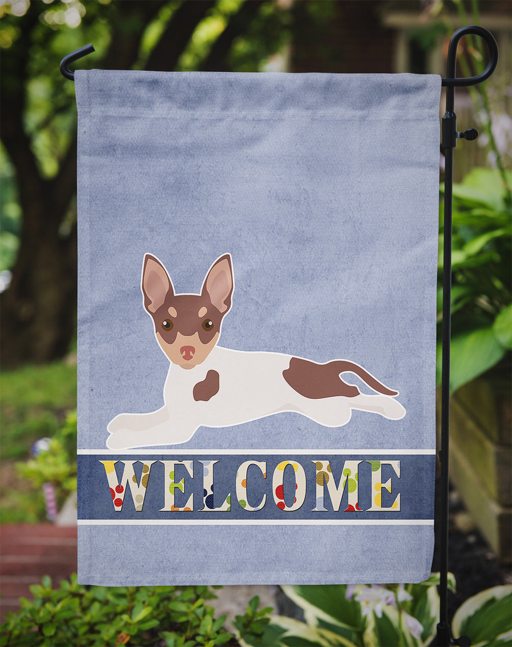Toy Fox Terrier Welcome Flag Garden Size CK3703GF
