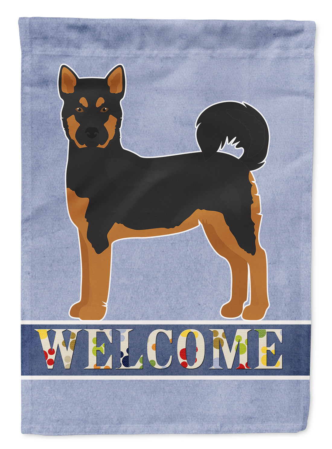 Akita Shepherd Black and Tan Welcome Flag Canvas House Size CK3704CHF  the-store.com.