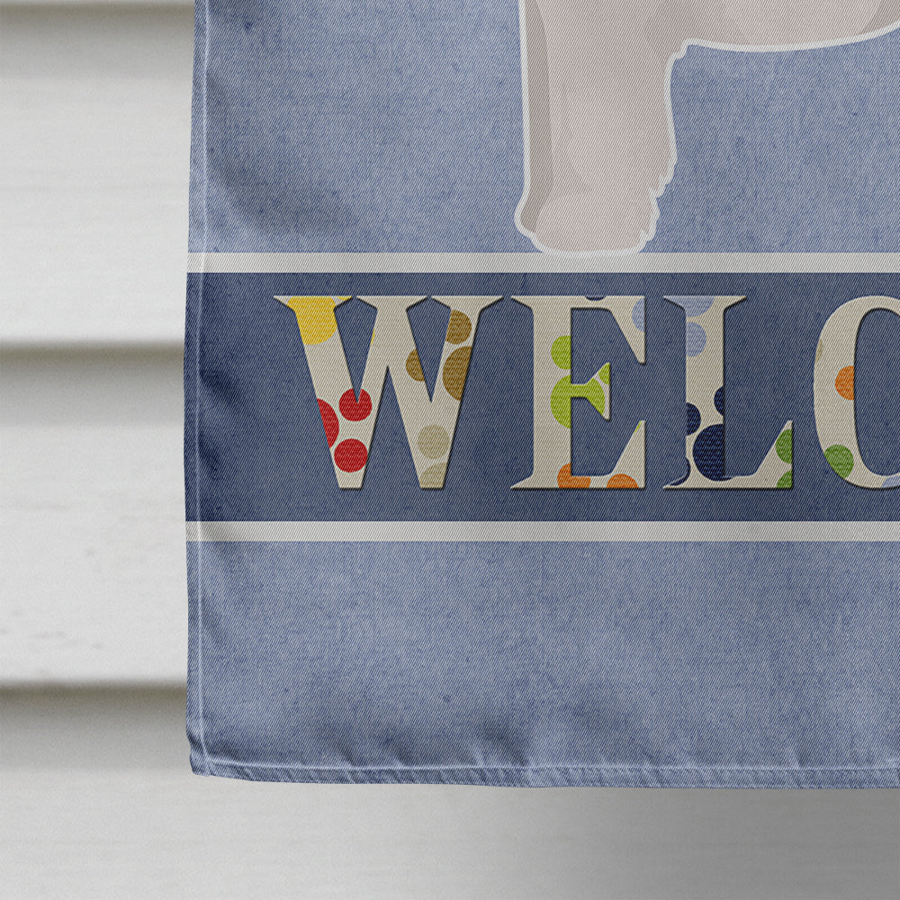 Bichpoo White Welcome Flag Canvas House Size CK3711CHF  the-store.com.