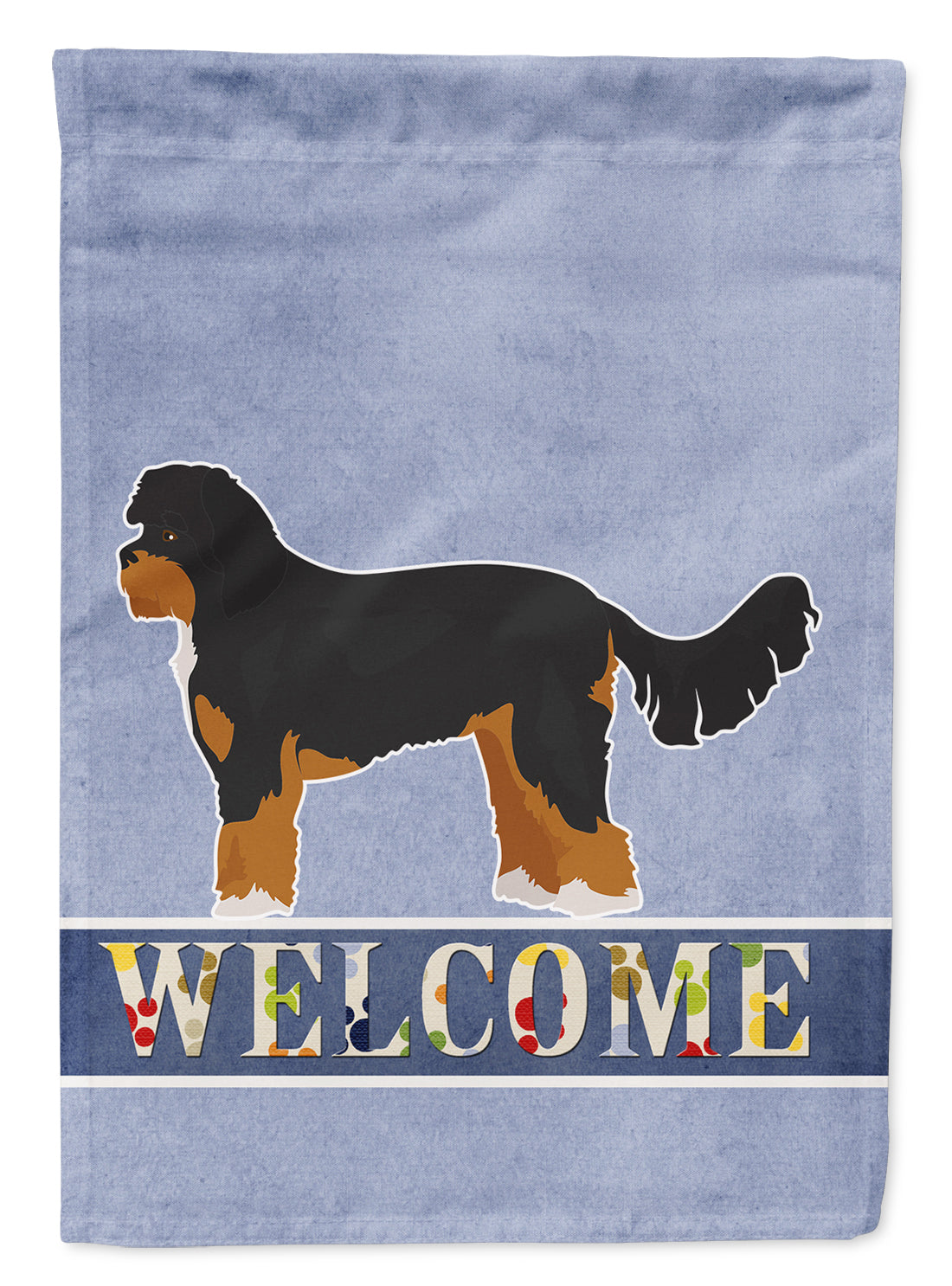 Black and Tan Cavapoo Welcome Flag Canvas House Size CK3717CHF