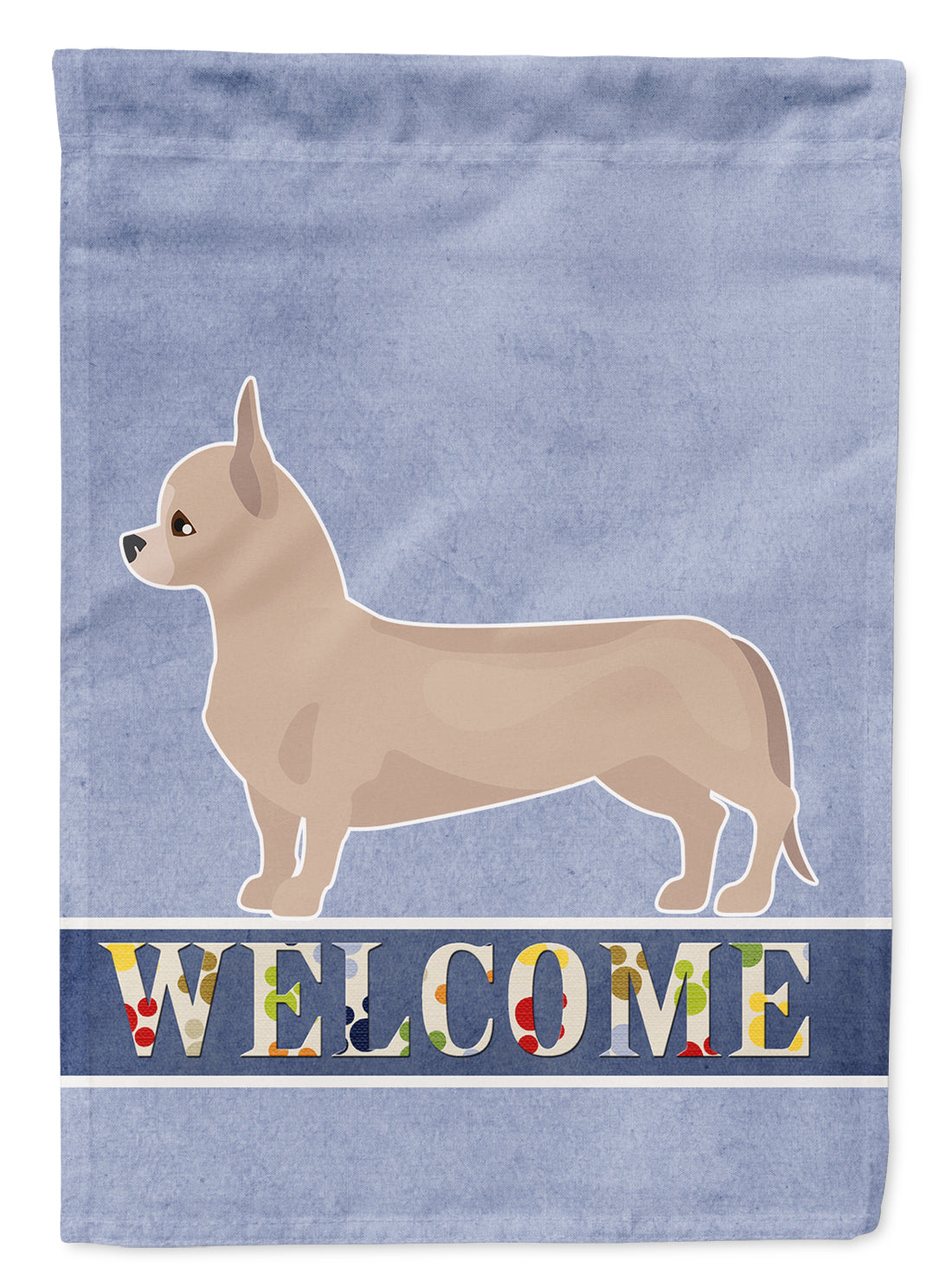 Tan Chiweenie Welcome Flag Canvas House Size CK3721CHF