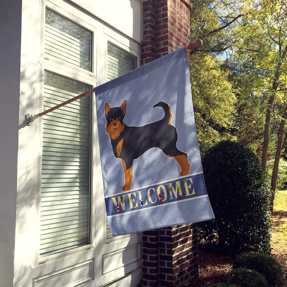 Black and Tan Chorkie Welcome Flag Canvas House Size CK3723CHF  the-store.com.