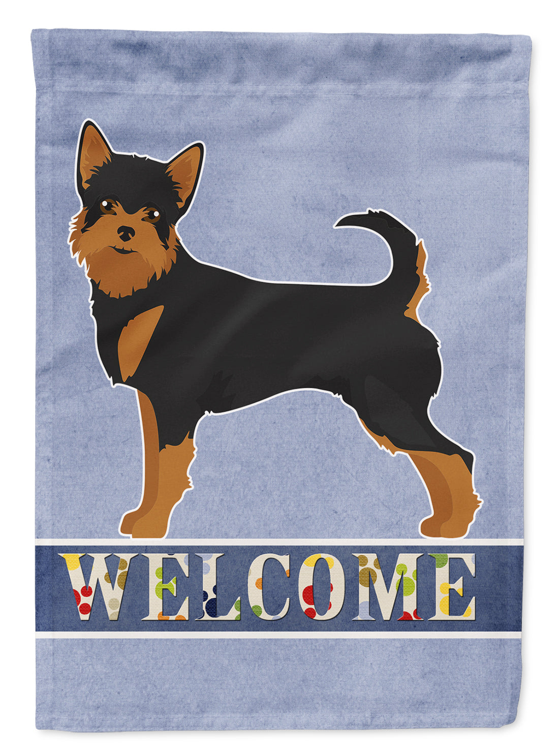 Black and Tan Chorkie Welcome Flag Canvas House Size CK3723CHF