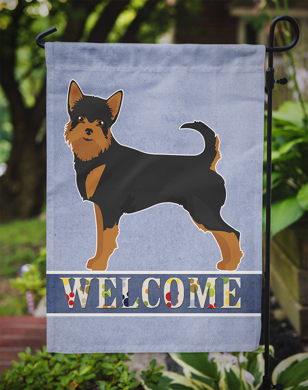 Black and Tan Chorkie Welcome Flag Garden Size CK3723GF  the-store.com.