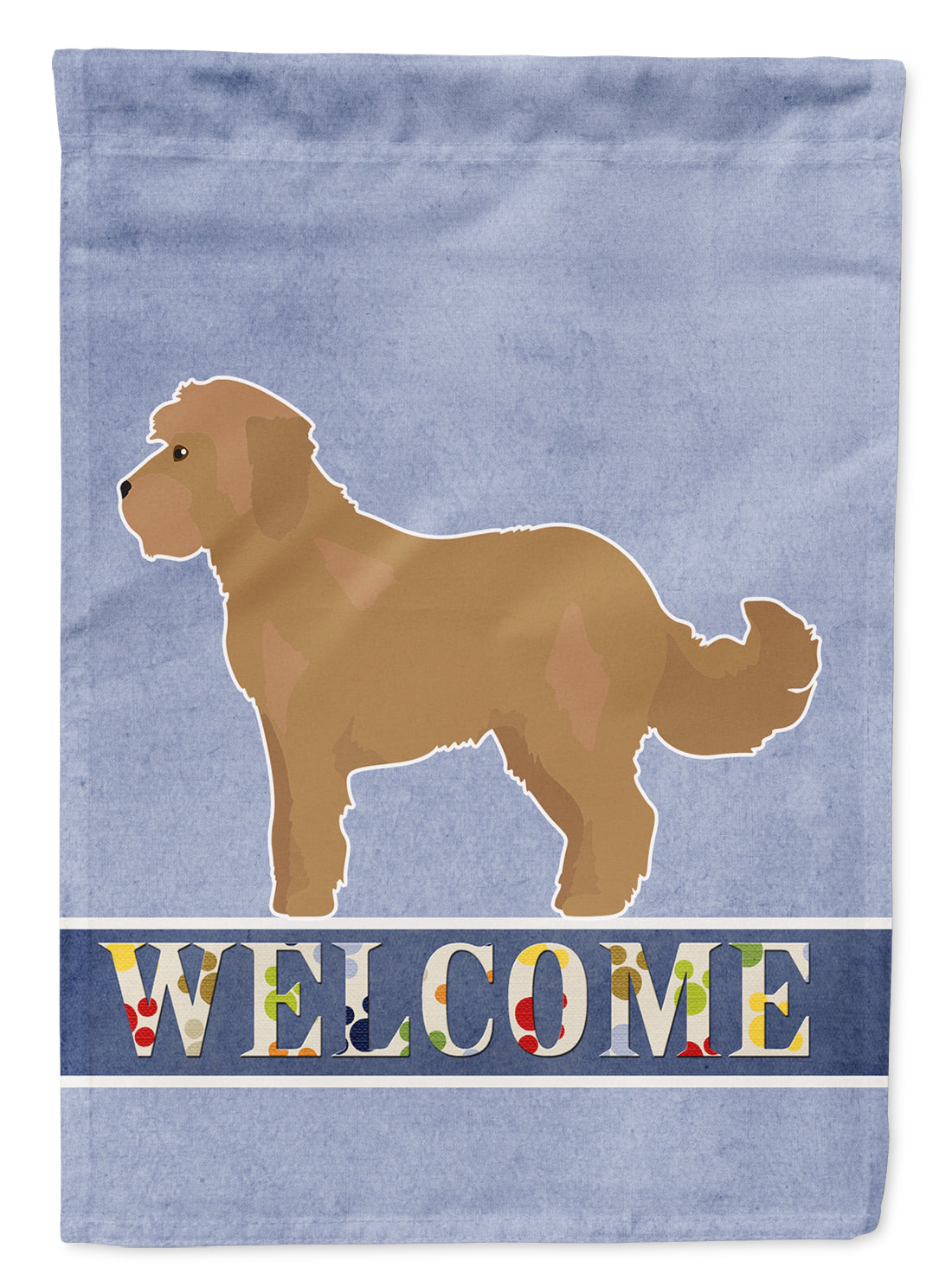 Tan Cockapoo Welcome Flag Canvas House Size CK3728CHF