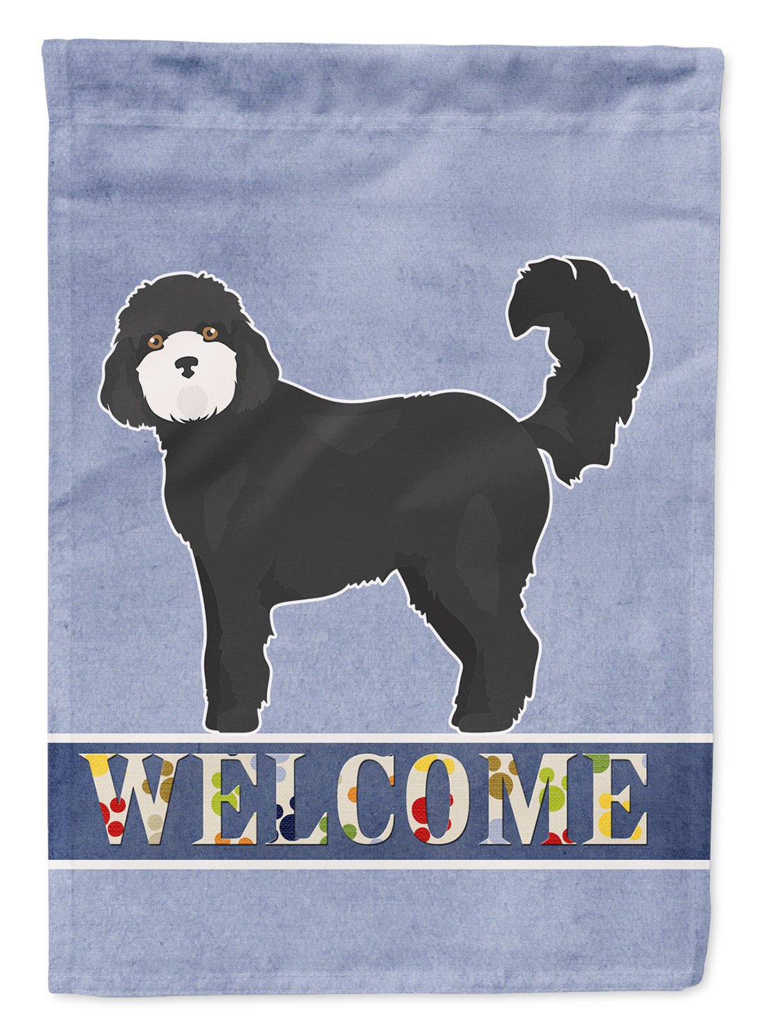 Black Cockapoo Welcome Flag Canvas House Size CK3729CHF