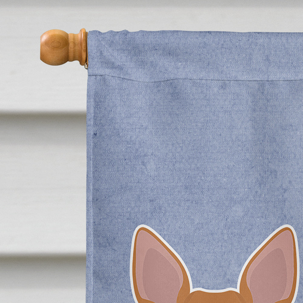 Tan French Bulldog Pit Bull Mix Welcome Flag Canvas House Size CK3734CHF