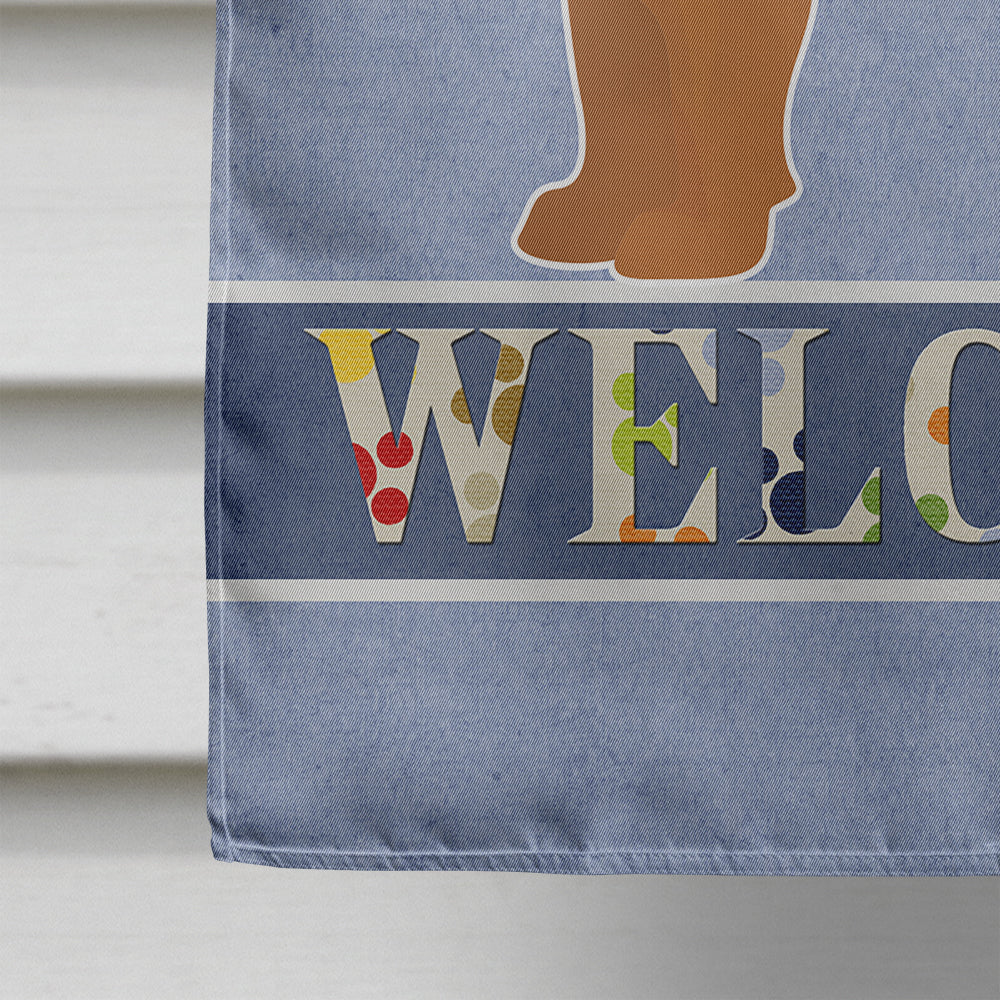 Tan French Bulldog Pit Bull Mix Welcome Flag Canvas House Size CK3734CHF