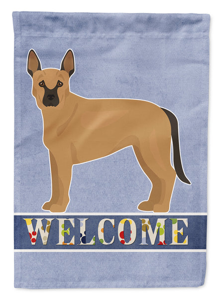 Tan German Shepherd Mastiff Mix Welcome Flag Canvas House Size CK3738CHF