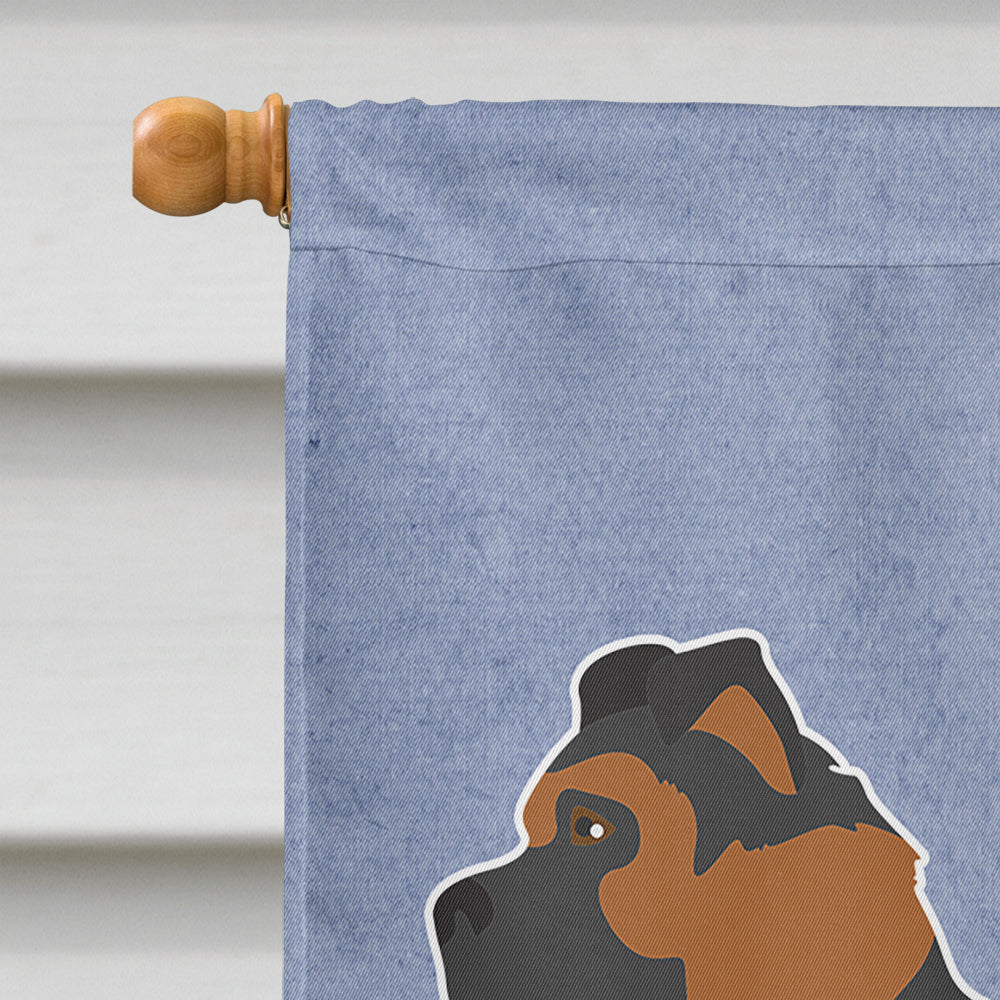 Black German Shepherd Mastiff Mix Welcome Flag Canvas House Size CK3739CHF