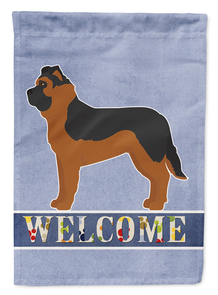Black German Shepherd Mastiff Mix Welcome Flag Canvas House Size CK3739CHF
