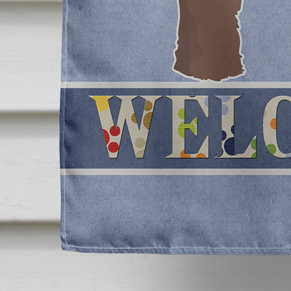 Brown Goldendoodle Welcome Flag Canvas House Size CK3744CHF  the-store.com.