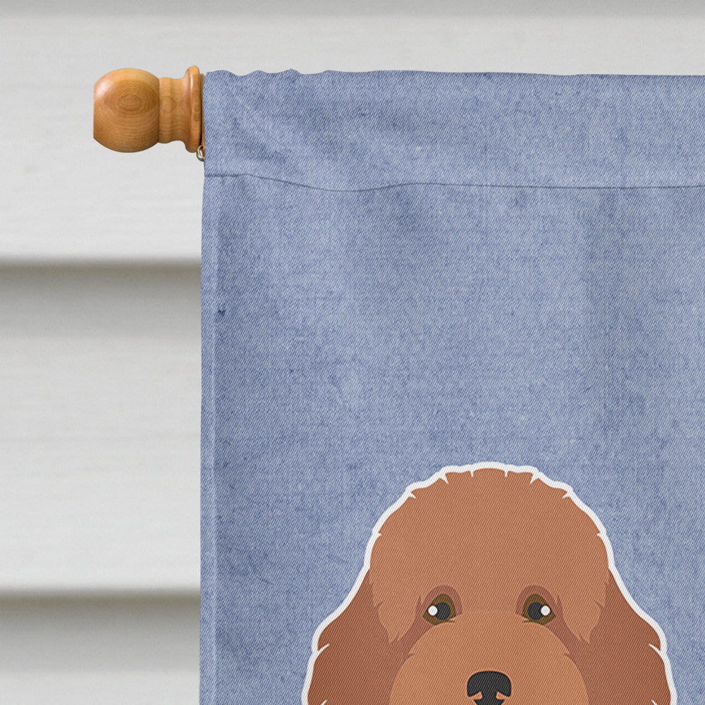 Tan Goldendoodle Welcome Flag Canvas House Size CK3745CHF  the-store.com.