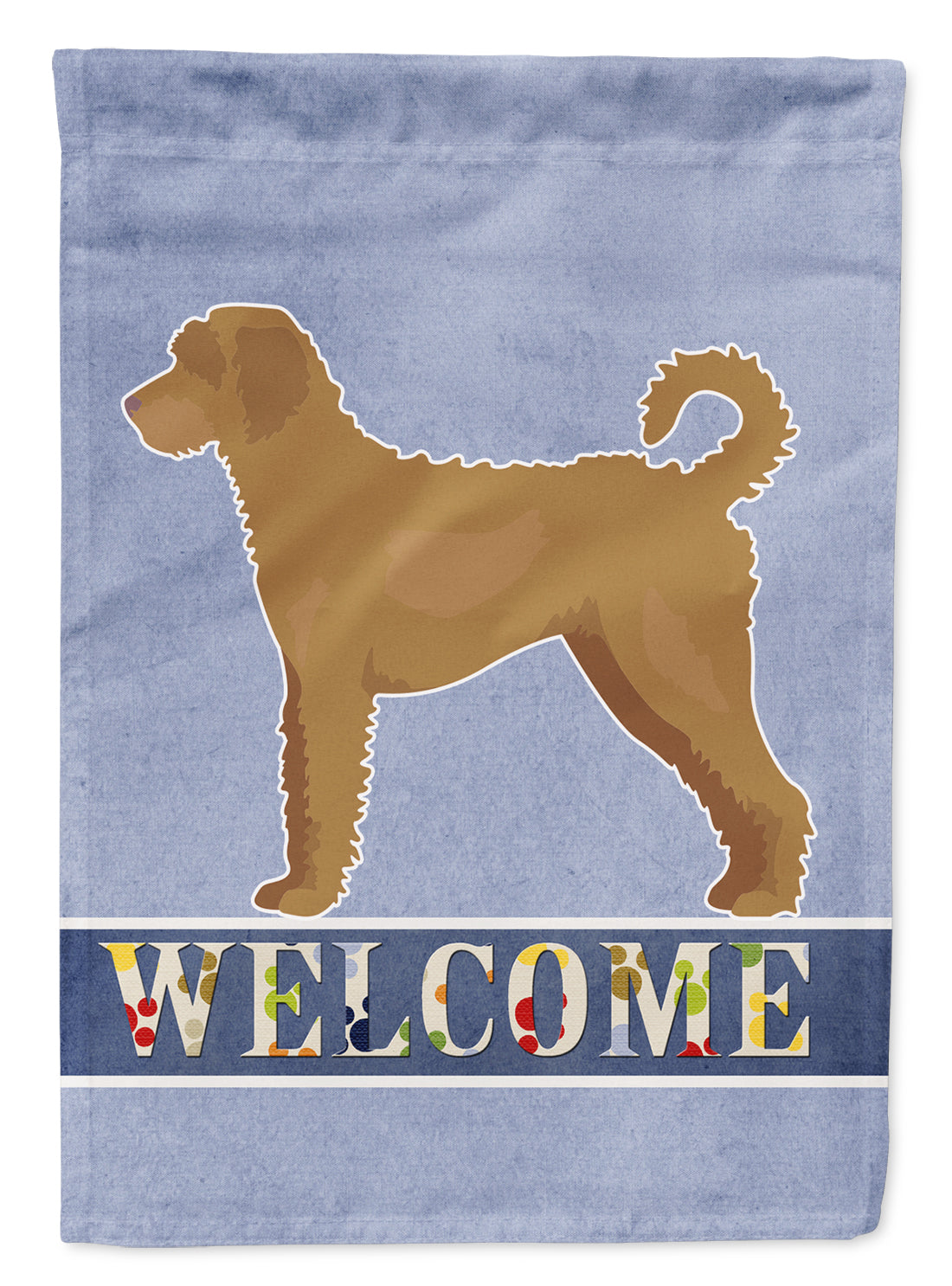 Tan Labradoodle Welcome Flag Canvas House Size CK3752CHF  the-store.com.