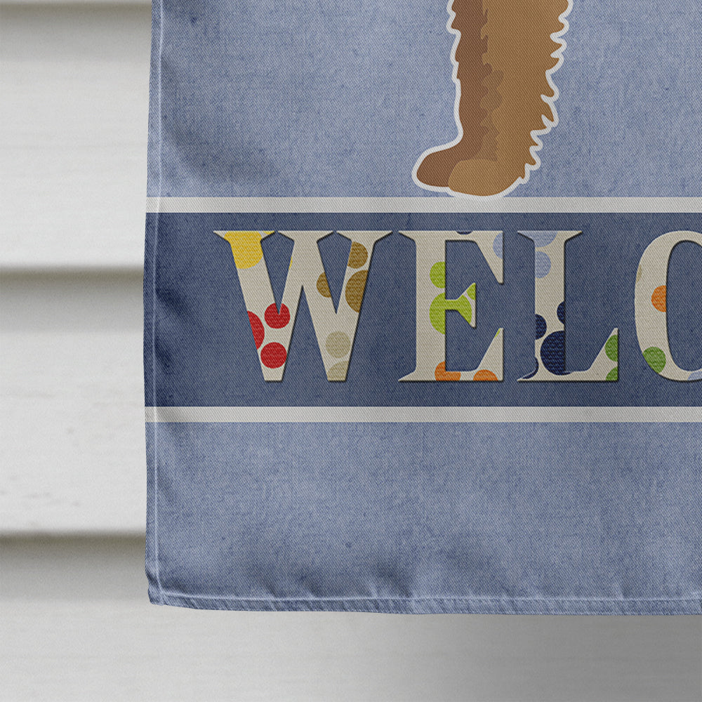 Tan Labradoodle Welcome Flag Canvas House Size CK3752CHF