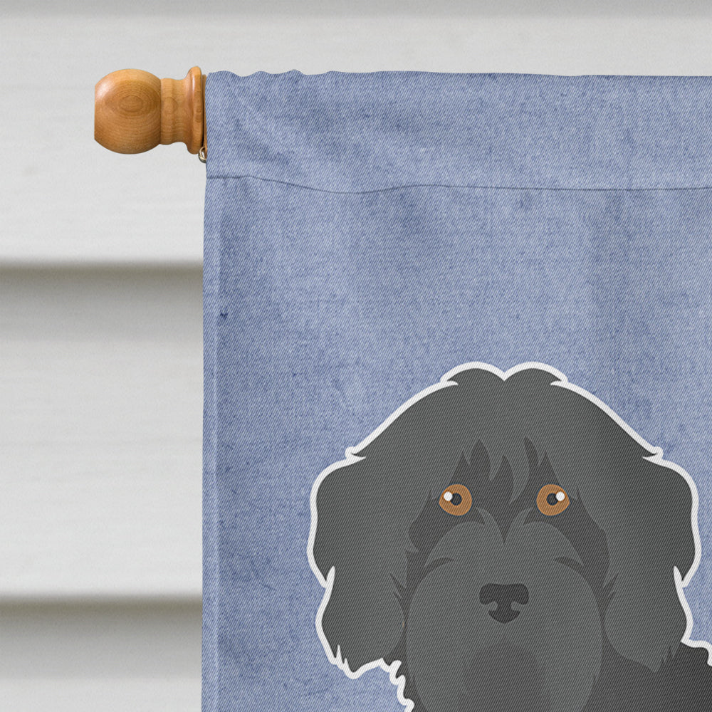 Black Labradoodle Welcome Flag Canvas House Size CK3753CHF  the-store.com.