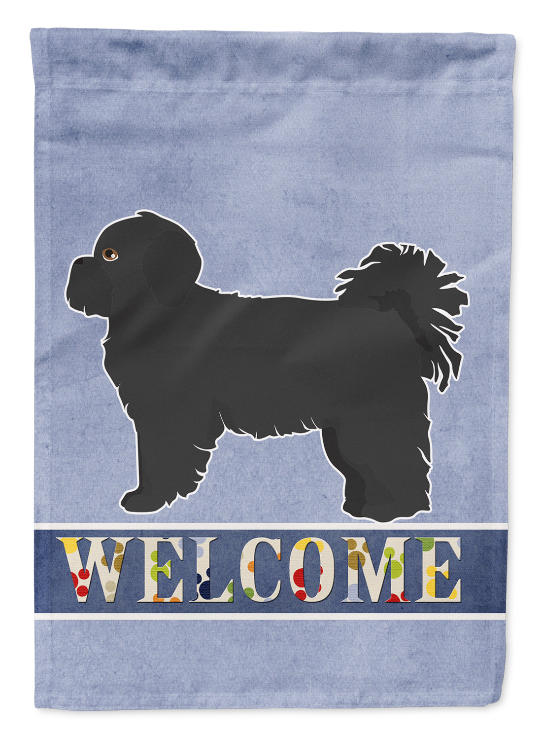 Black Pekeapoo Welcome Flag Canvas House Size CK3764CHF