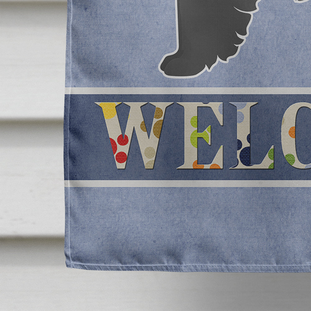 Black Pekeapoo Welcome Flag Canvas House Size CK3764CHF