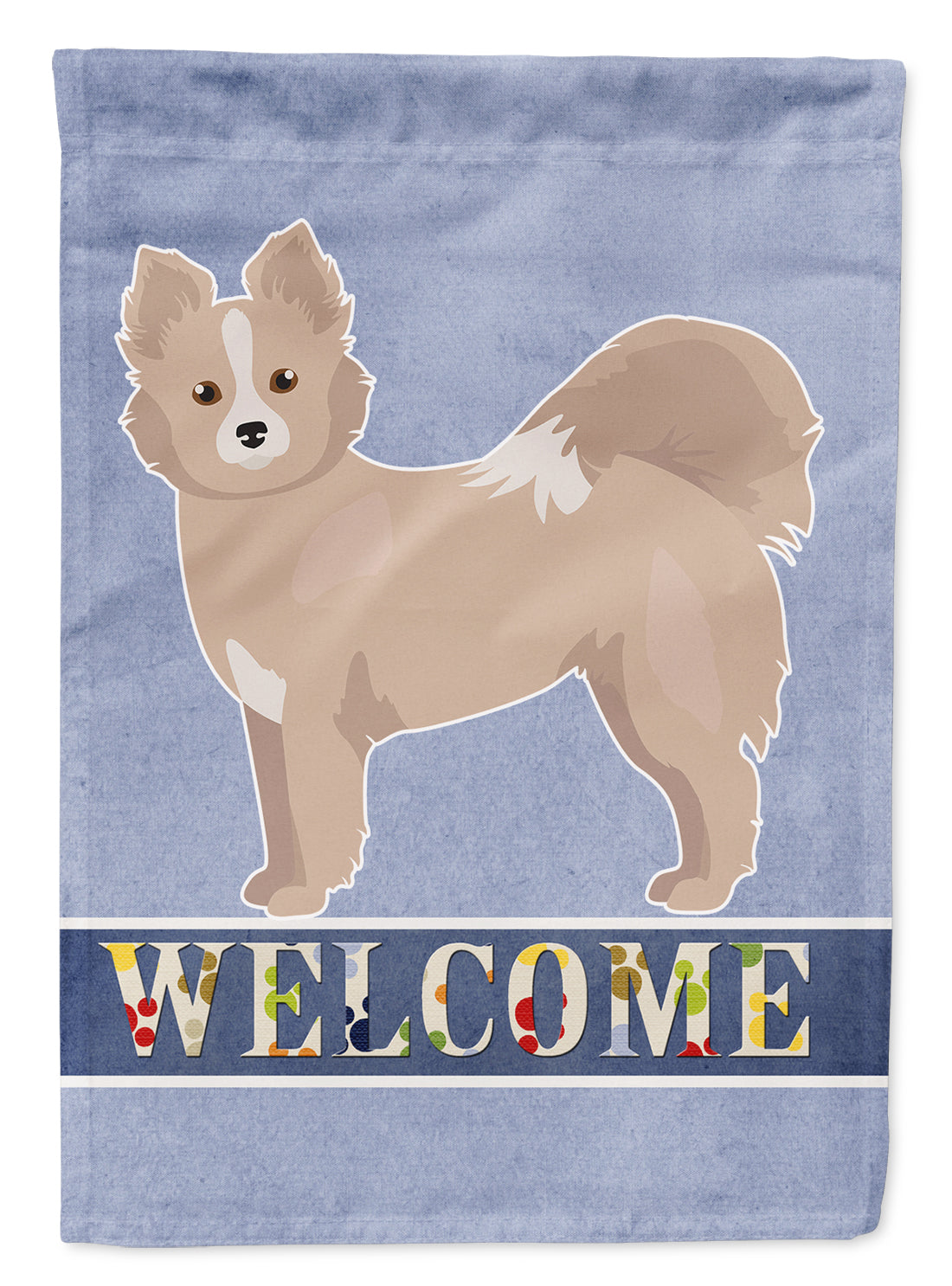 Tan Pomchi Welcome Flag Canvas House Size CK3766CHF