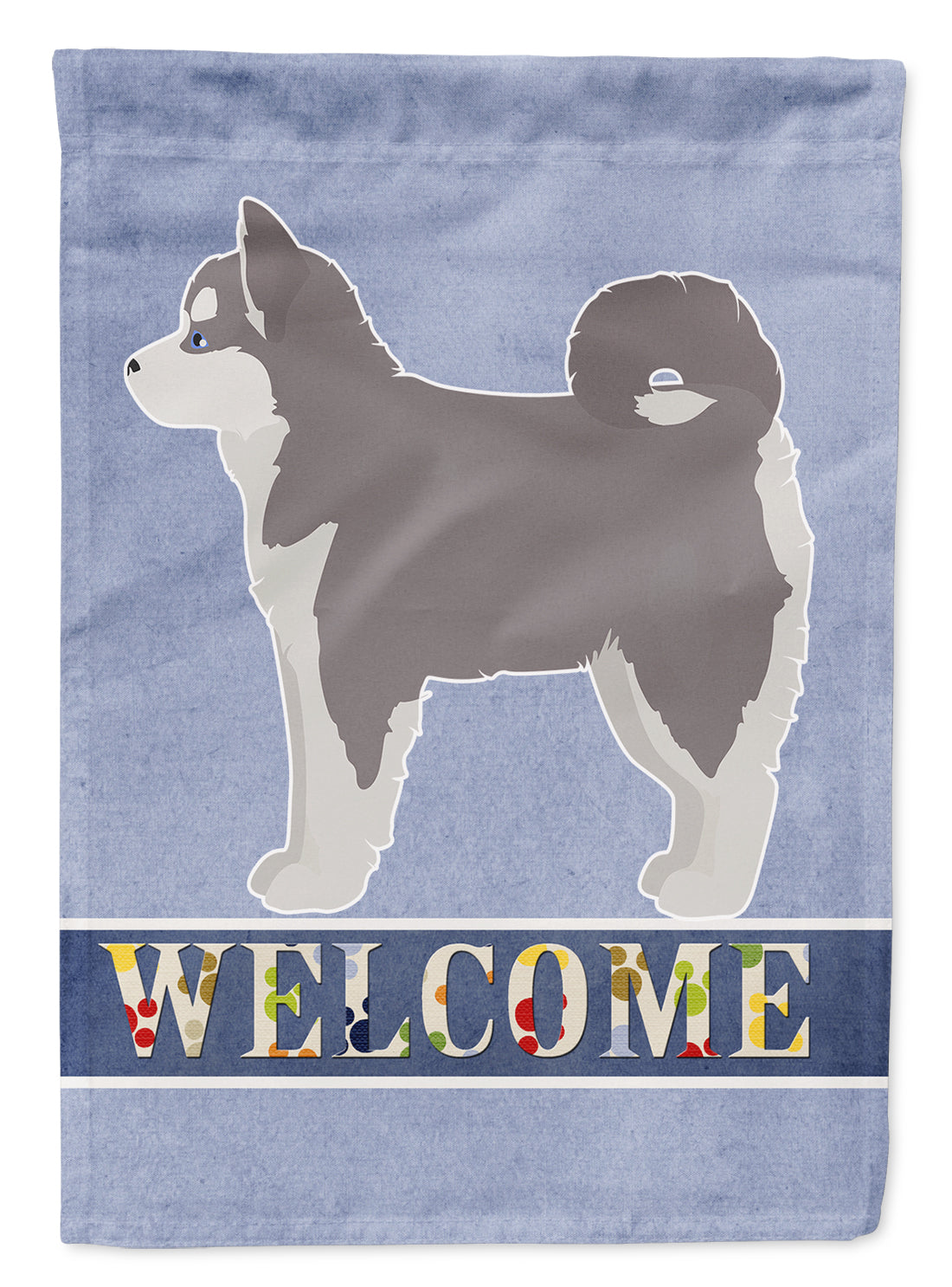 Pomsky #2 Welcome Flag Canvas House Size CK3768CHF