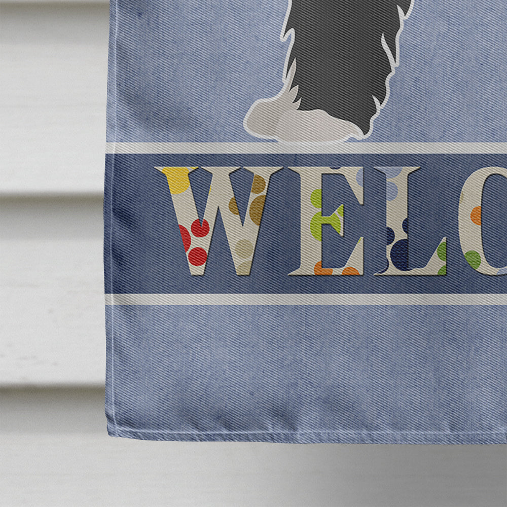Black Sheepadoodle Welcome Flag Canvas House Size CK3774CHF  the-store.com.