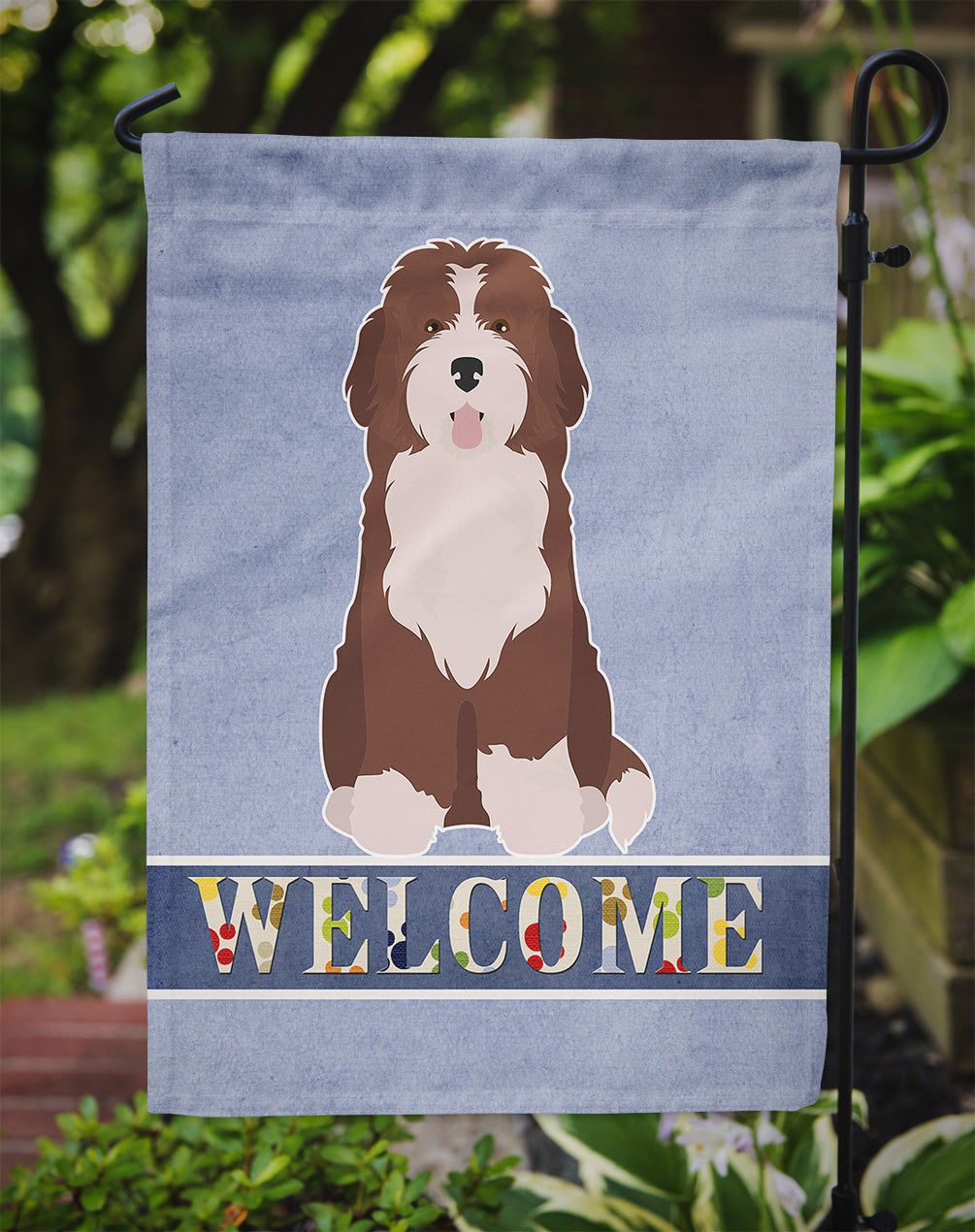 Bernedoodle #2 Welcome Flag Garden Size CK3792GF  the-store.com.