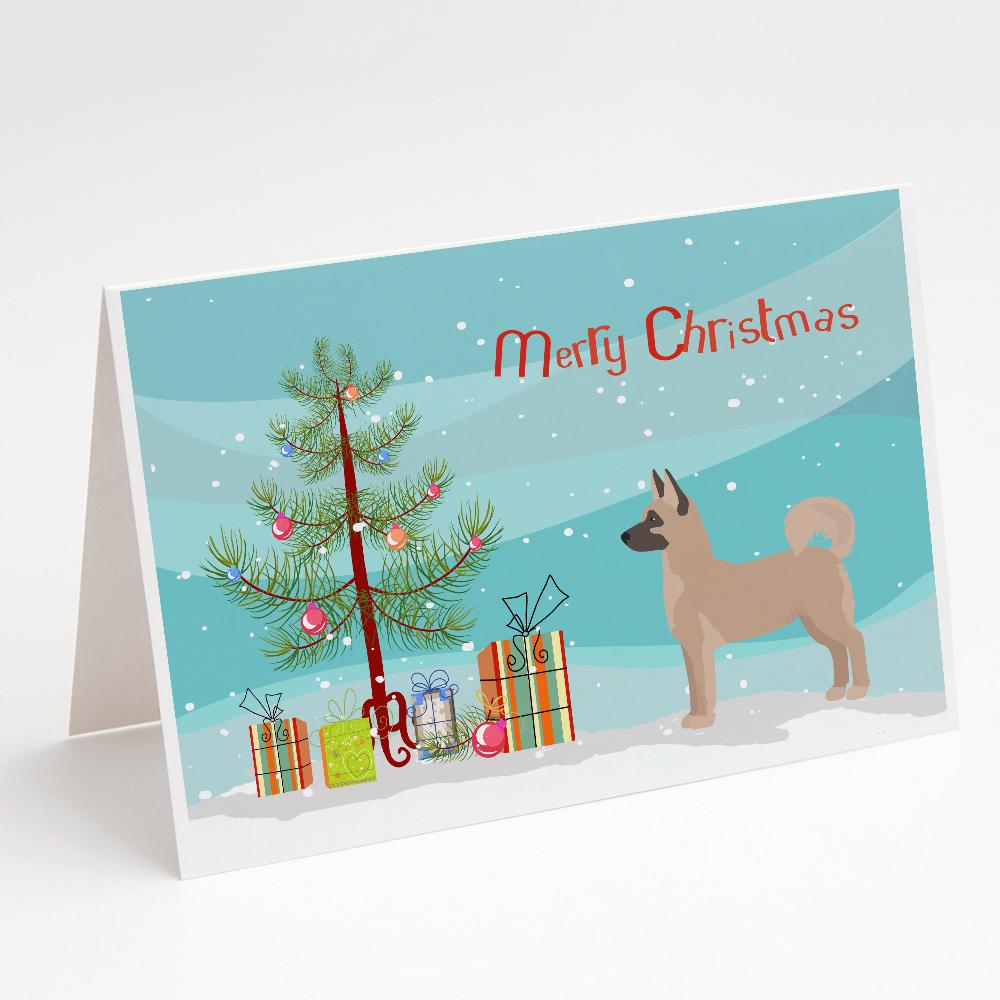 Buy this Akita Shepherd Christmas Tree Greeting Cards and Envelopes Pack of 8