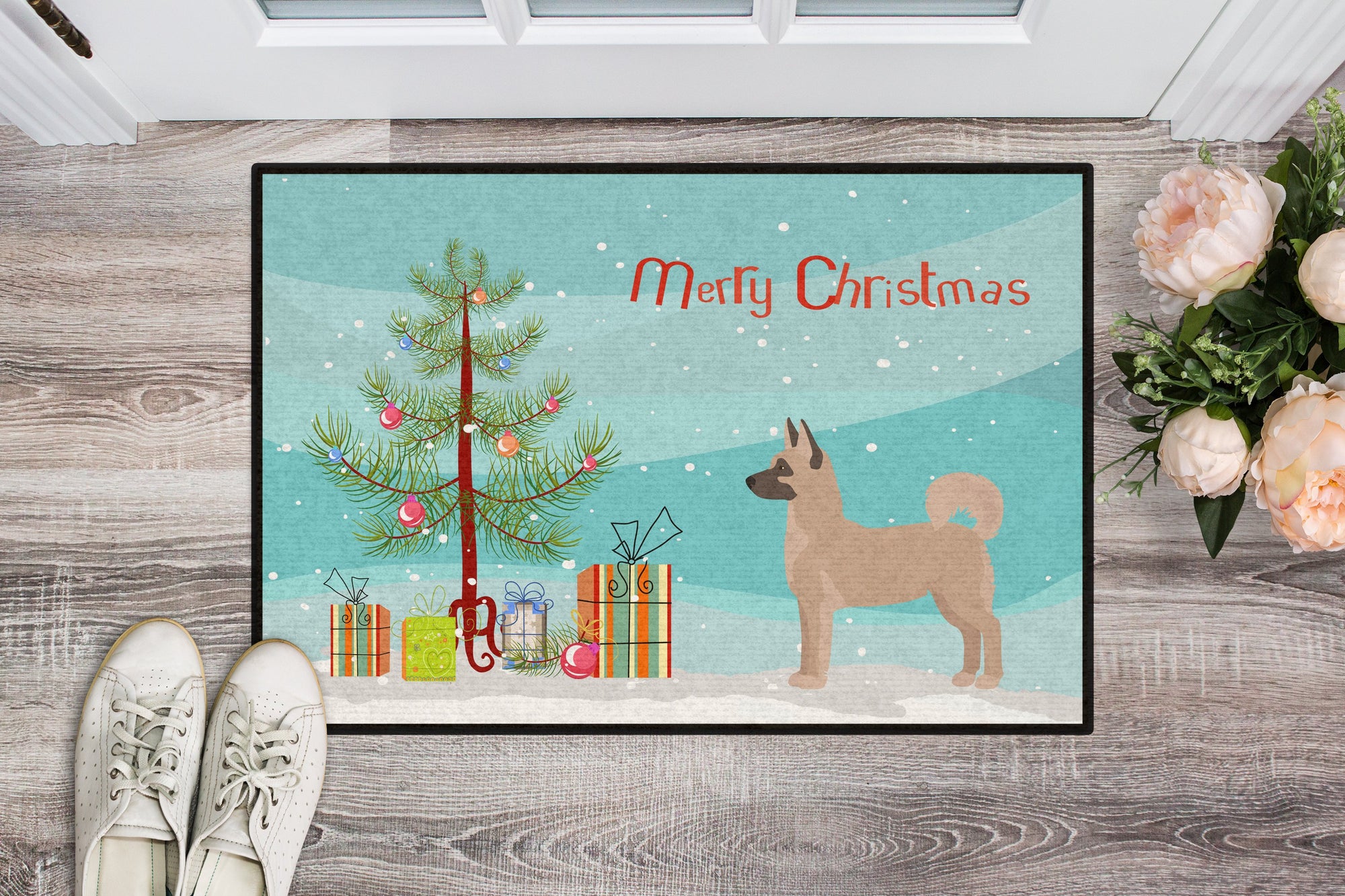 Akita Shepherd Christmas Tree Indoor or Outdoor Mat 24x36 CK3799JMAT by Caroline's Treasures