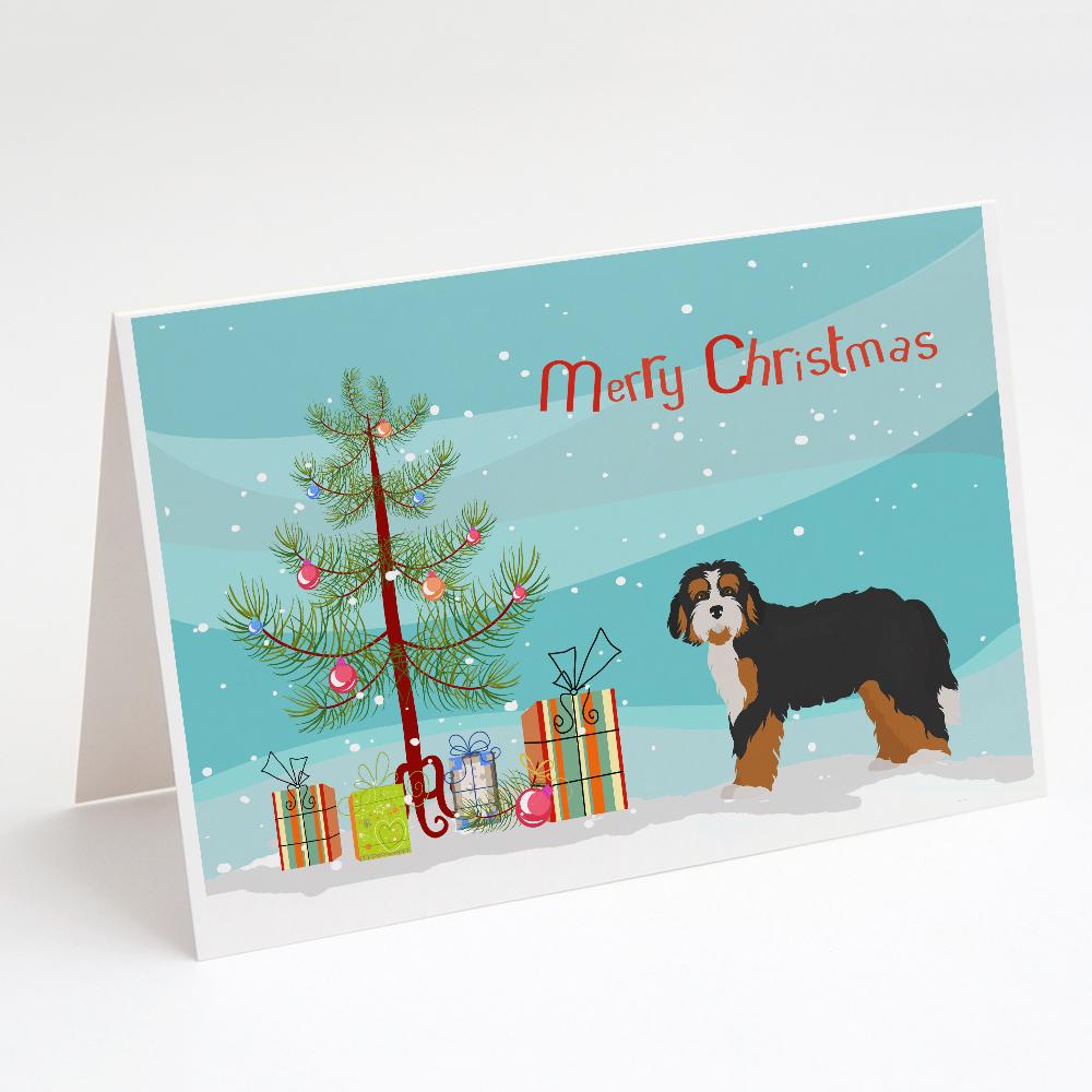 Buy this Bernedoodle Christmas Tree Greeting Cards and Envelopes Pack of 8