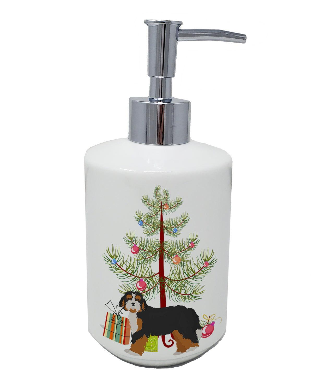 Buy this Bernedoodle Christmas Tree Ceramic Soap Dispenser
