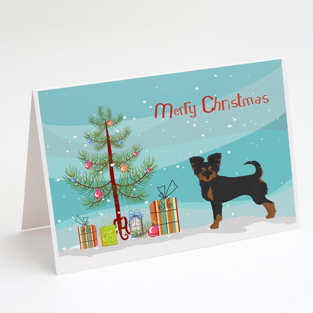Buy this Black and Tan Chion Christmas Tree Greeting Cards and Envelopes Pack of 8