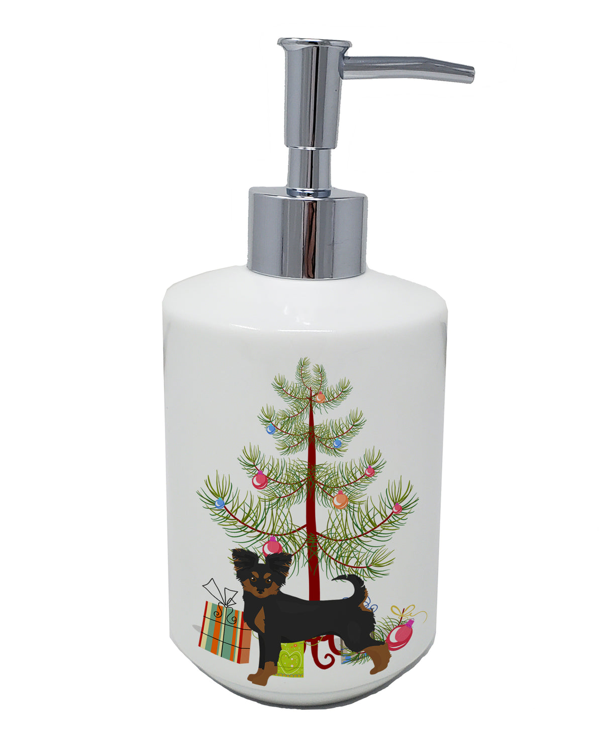 Buy this Black and Tan Chion Christmas Tree Ceramic Soap Dispenser