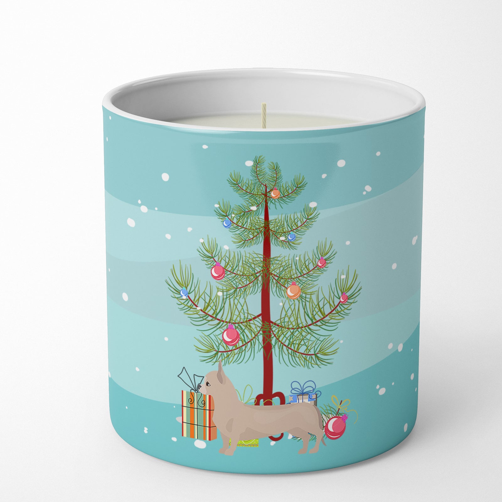 Buy this Tan Chiweenie Christmas Tree 10 oz Decorative Soy Candle
