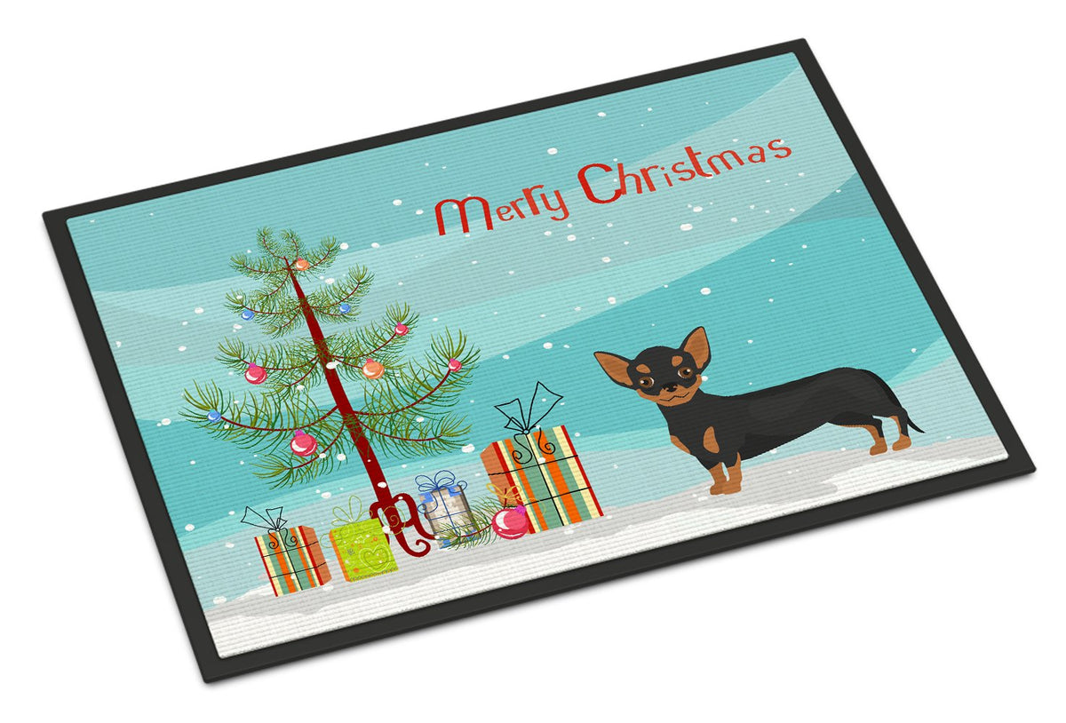Black and Tan Chiweenie Christmas Tree Indoor or Outdoor Mat 24x36 CK3816JMAT by Caroline&#39;s Treasures