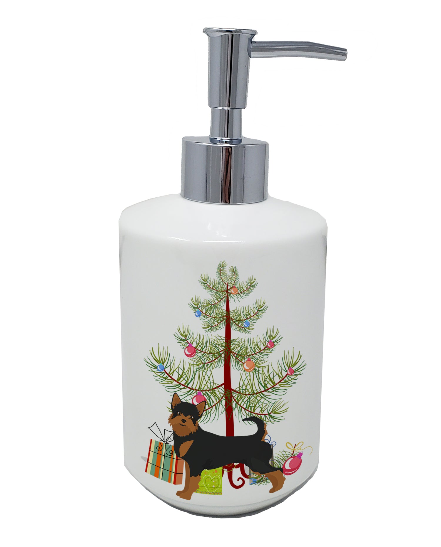 Buy this Black and Tan Chorkie Christmas Tree Ceramic Soap Dispenser