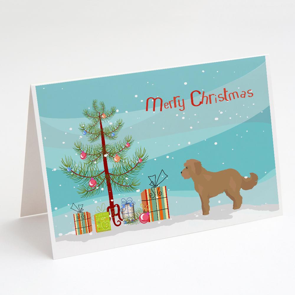 Buy this Tan Cockapoo Christmas Tree Greeting Cards and Envelopes Pack of 8