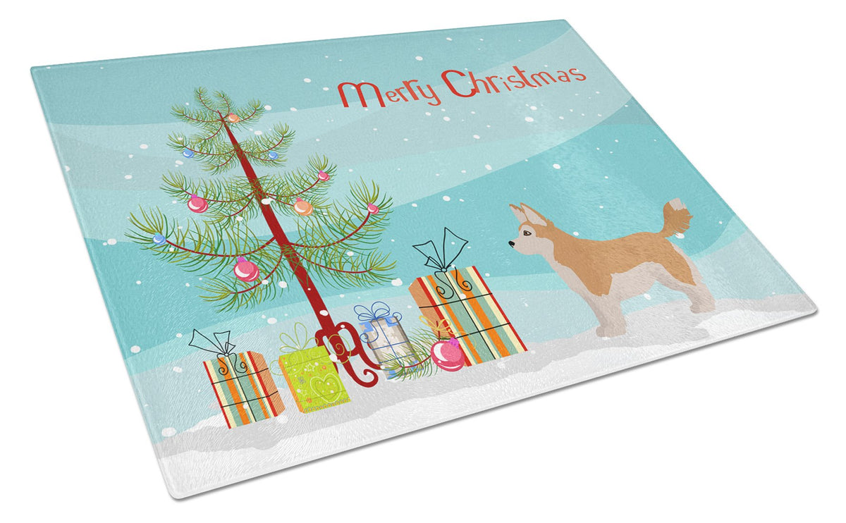 Corgi Husky Mix Christmas Tree Glass Cutting Board Large CK3824LCB by Caroline&#39;s Treasures