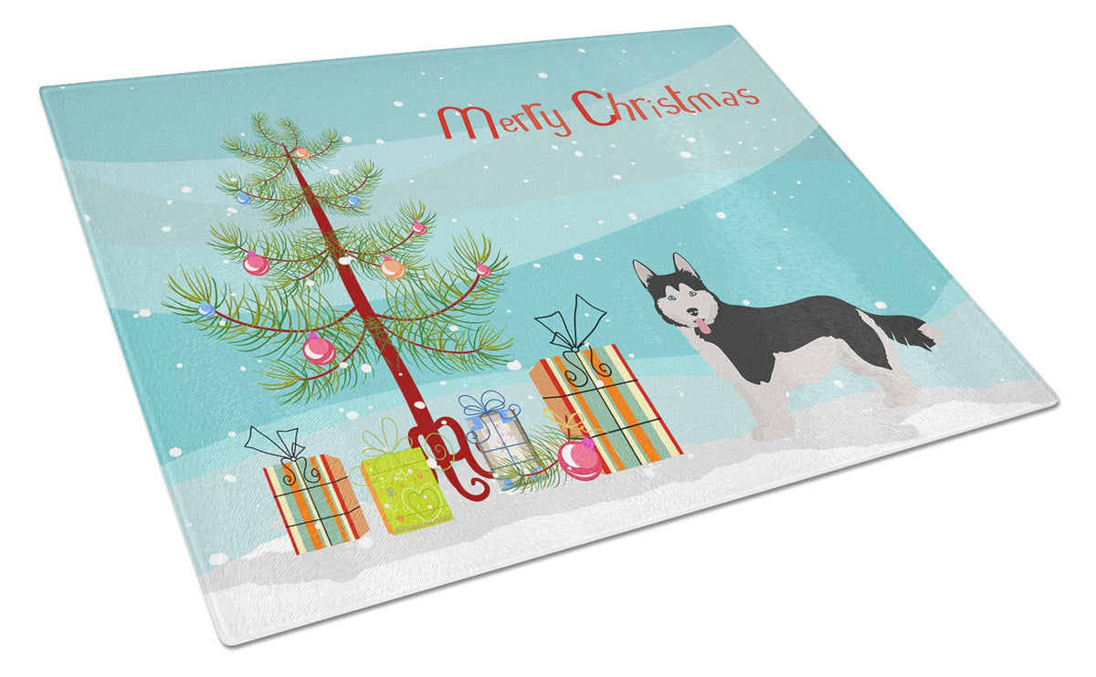 Corgi Husky Mix #2 Christmas Tree Glass Cutting Board Large CK3825LCB by Caroline&#39;s Treasures